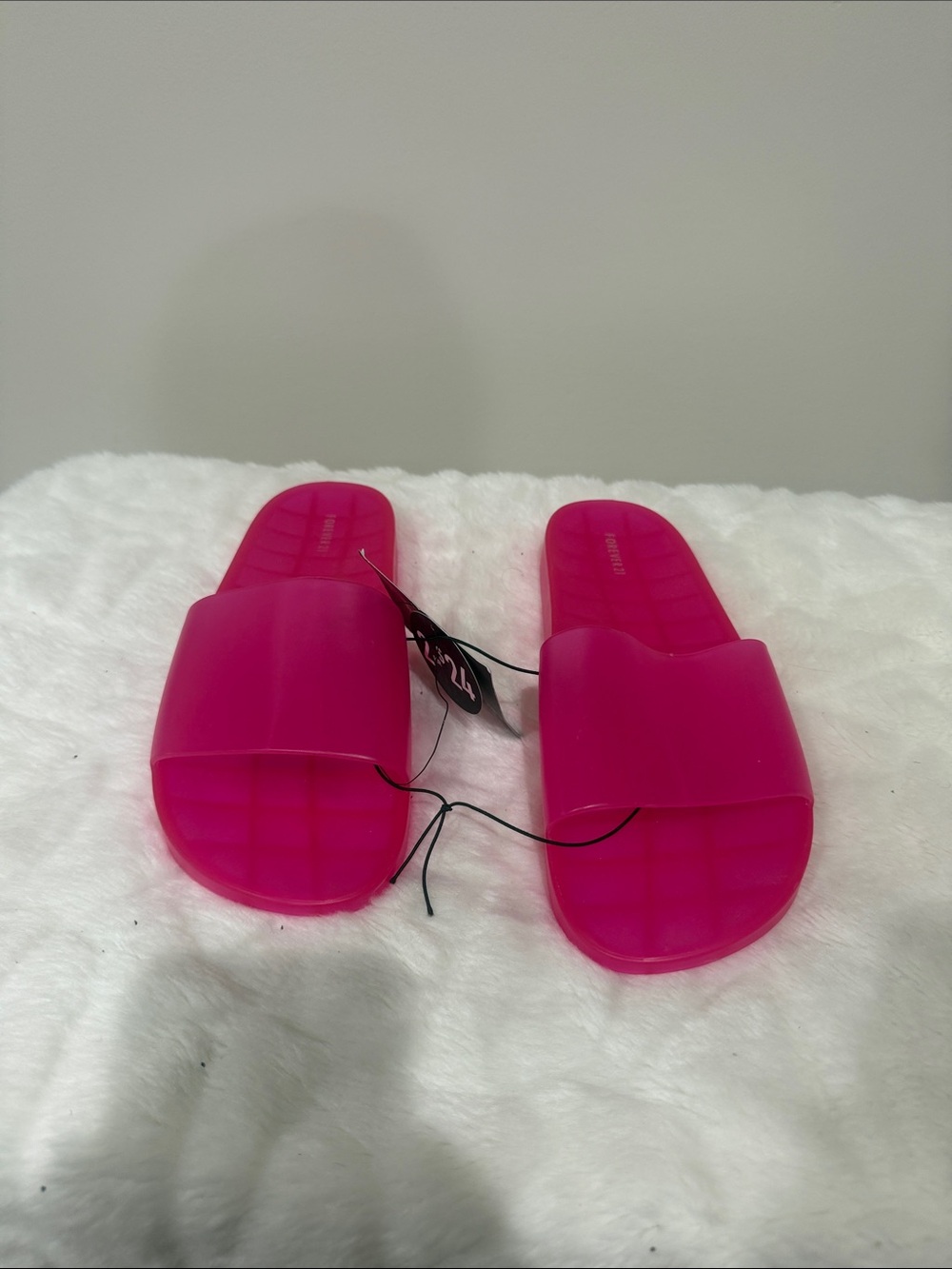 Forever 21 Hot Pink Slide Sandals
